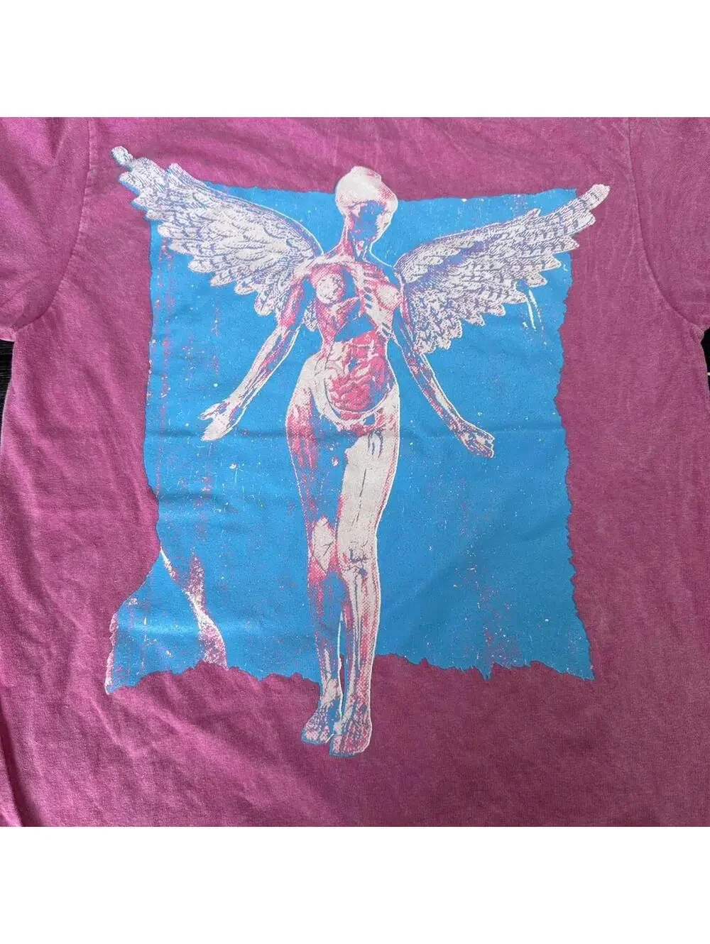 NIRVANA In Utero Pink Bleach Dye Tee - Small